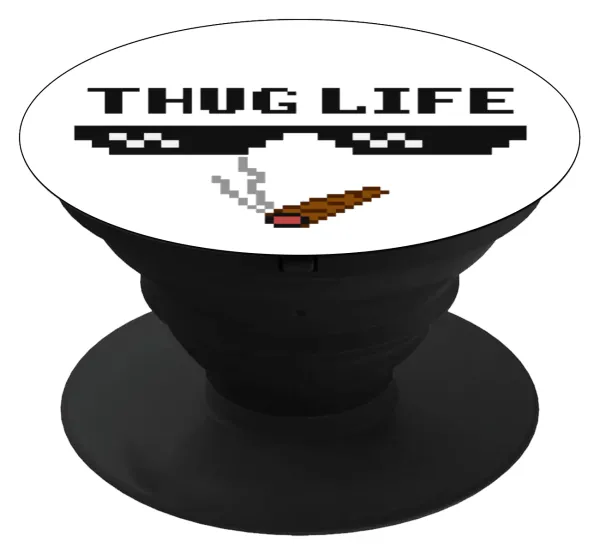thug life — Phone Holders Stand  Black Hand-held Mobile Phone Holder