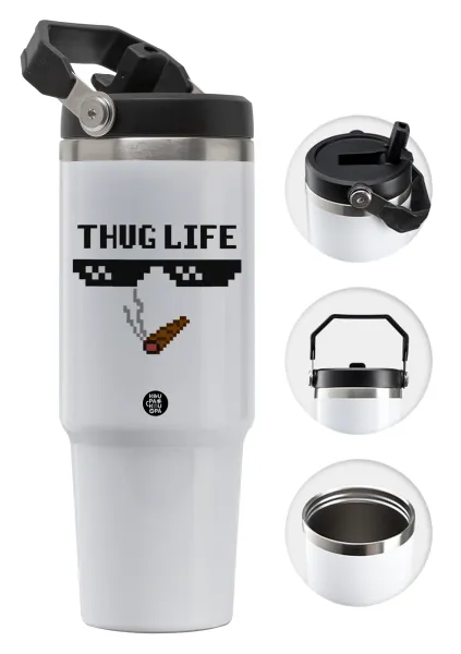 thug life — 30oz stainless Steel Tumbler with Handle