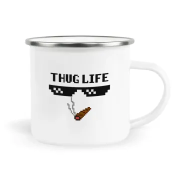 thug life, Κούπα Μεταλλική εμαγιέ λευκη 360ml