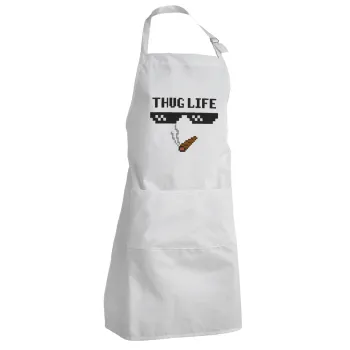 thug life, Adult Chef Apron (with sliders and 2 pockets)