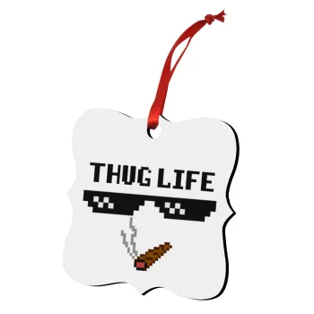 thug life, Στολίδι Χριστουγεννιάτικο στολίδι polygon ξύλινο 7.5cm