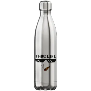 thug life, Inox (Stainless steel) hot metal mug, double wall, 750ml