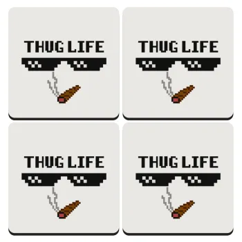 thug life, ΣΕΤ 4 Σουβέρ ξύλινα τετράγωνα (9cm)