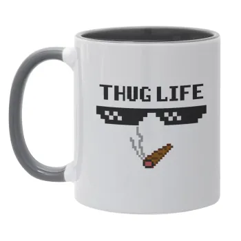 thug life, Mug colored grey, ceramic, 330ml