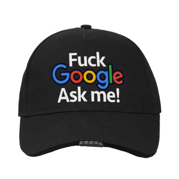 Fuck Google, Ask me!, Work & Activity LED Light Cap – Perfect for Night & Low Light Conditions (100% COTTON, ADULT, UNISEX)