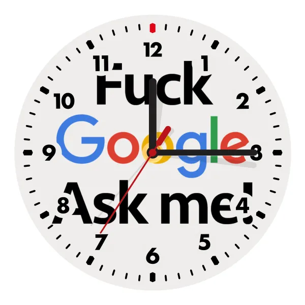 Fuck Google — Wooden wall clock (20cm)