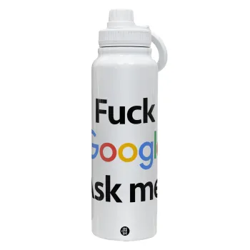 Fuck Google, Ask me!, Θερμός 1L Ανοξείδωτο με Βάση Κινητού & Διπλά Τοιχώματα