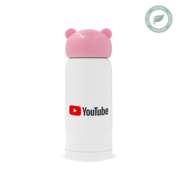 Youtube, Pink stainless steel thermal flask, 320ml