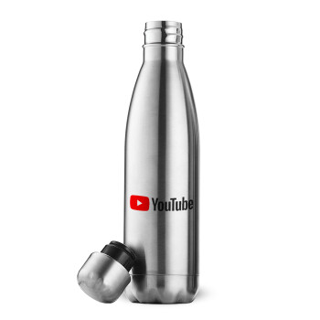 Youtube, Inox (Stainless steel) double-walled metal mug, 500ml