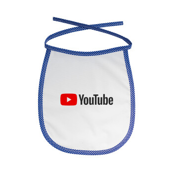 Youtube, Σαλιάρα μωρού αλέκιαστη με κορδόνι Μπλε