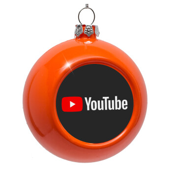 Youtube, Orange Christmas tree ornament bauble 8cm