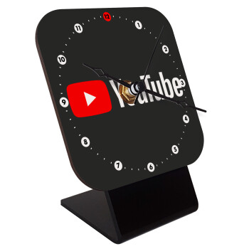 Youtube, Επιτραπέζιο ρολόι ξύλινο με δείκτες (10cm)