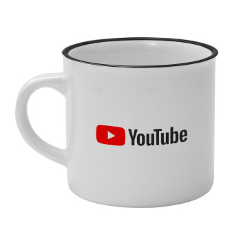 Youtube, Κούπα κεραμική vintage Λευκή/Μαύρη 230ml