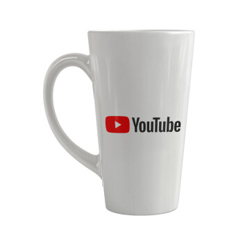 Youtube, Κούπα κωνική Latte Μεγάλη, κεραμική, 450ml