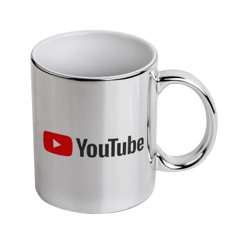 Youtube, Κούπα κεραμική, ασημένια καθρέπτης, 330ml