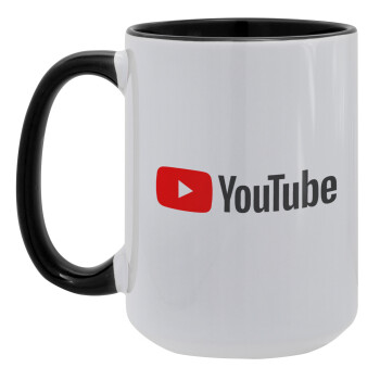 Youtube, Κούπα Mega 15oz, κεραμική Μαύρη, 450ml