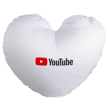 Youtube, Μαξιλάρι καναπέ καρδιά 40x40cm περιέχεται το  γέμισμα