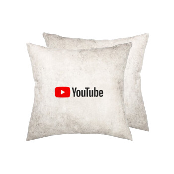 Youtube, Μαξιλάρι καναπέ Δερματίνη Γκρι 40x40cm με γέμισμα