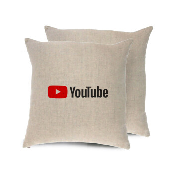 Youtube, Μαξιλάρι καναπέ ΛΙΝΟ 40x40cm περιέχεται το  γέμισμα