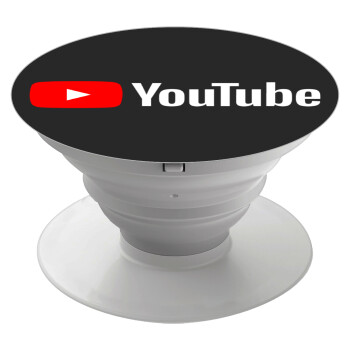Youtube, Pop Socket Λευκό Βάση Στήριξης Κινητού στο Χέρι