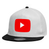 Καπέλο παιδικό Flat Snapback, Λευκό (100% ΒΑΜΒΑΚΕΡΟ, ΠΑΙΔΙΚΟ, UNISEX, ONE SIZE)