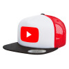 Καπέλο Ενηλίκων Foam Flat Snapback με Δίχτυ Μαύρο-Λευκό-Κόκκινο (POLYESTER, ΕΝΗΛΙΚΩΝ, UNISEX, ONE SIZE)