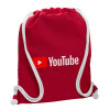 Backpack pouch GYMBAG Red, with pocket (40x48cm) & thick cords