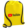 Backpack pouch GYMBAG Yellow, with pocket (40x48cm) & thick cords