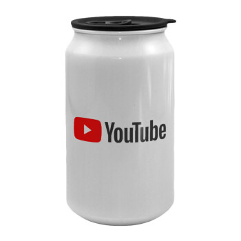 Youtube, Κούπα ταξιδιού μεταλλική με καπάκι (tin-can) 500ml