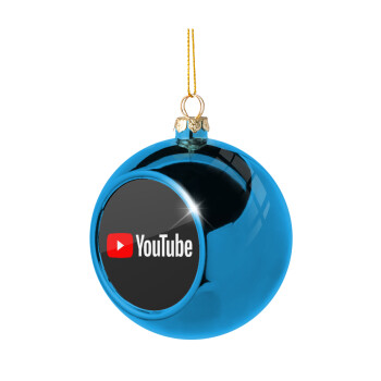Youtube, Χριστουγεννιάτικη μπάλα δένδρου Μπλε 8cm