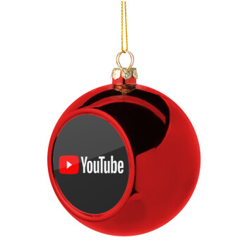 Youtube, Χριστουγεννιάτικη μπάλα δένδρου Κόκκινη 8cm