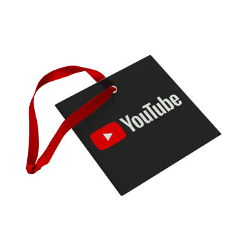 Youtube, Christmas ornament, glass square ornament 9x9cm