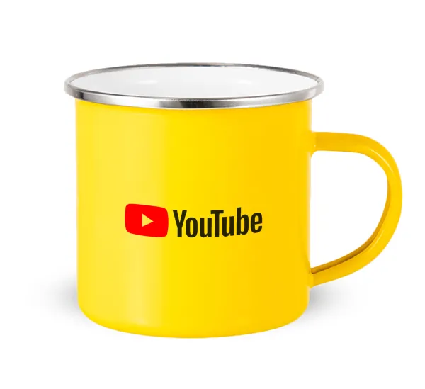 Youtube — Κούπα Μεταλλική εμαγιέ Κίτρινη 360ml