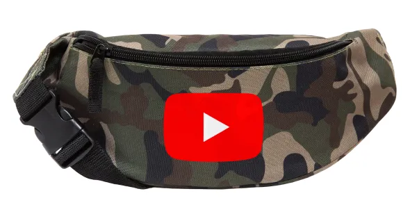 Youtube — Unisex waist bag (banana) in Jungle camouflage color with 2 pockets