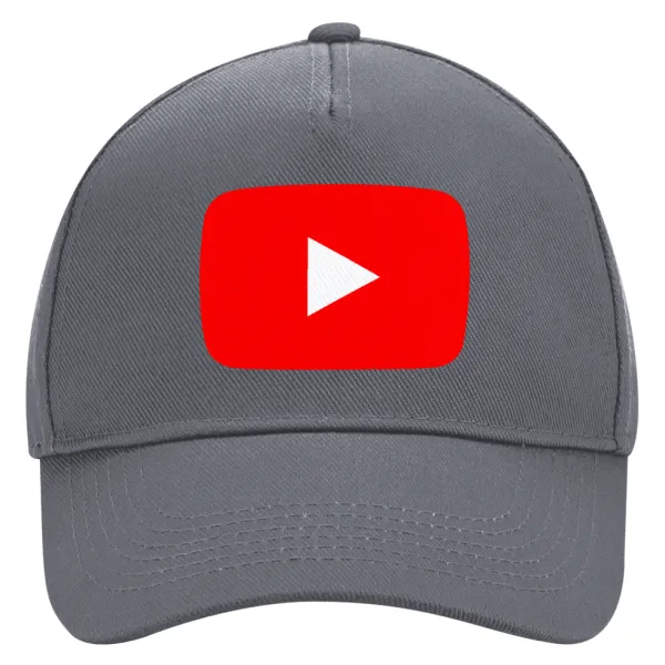 Youtube — Ultimate Adult Hat Grey, (100% COTTON DRILL, ADULT, UNISEX, ONE SIZE)
