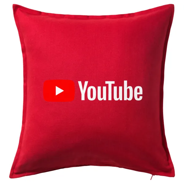 Youtube — Μαξιλάρι καναπέ Κόκκινο 100% βαμβάκι, περιέχεται το γέμισμα (50x50cm)
