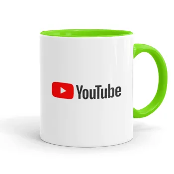 Youtube, Κούπα χρωματιστή βεραμάν, κεραμική, 330ml