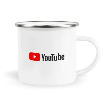 Youtube, Metallic enamel cup white 360ml