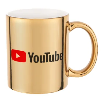 Youtube, Κούπα κεραμική, χρυσή καθρέπτης, 330ml