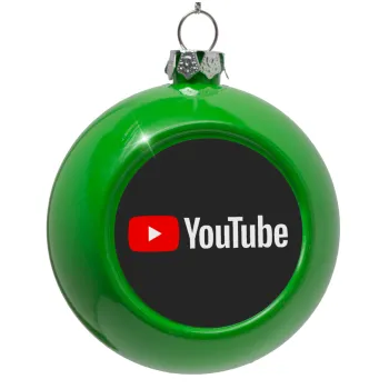 Youtube, Στολίδι Χριστουγεννιάτικη μπάλα δένδρου Πράσινο 8cm