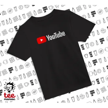 Youtube, BLACK childrens T-Shirt made of 100% cotton, for every day. Vegan & OEKO-TEX certified.