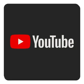 Youtube, Τετράγωνο μαγνητάκι ξύλινο 9x9cm