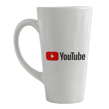 Youtube, Κούπα κωνική Latte Μεγάλη, κεραμική, 450ml
