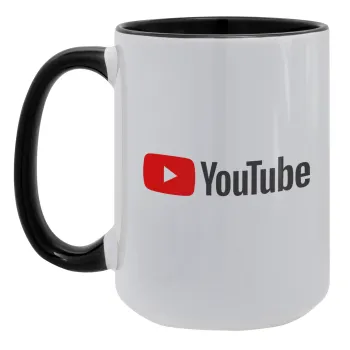 Youtube, Κούπα Mega 15oz, κεραμική Μαύρη, 450ml
