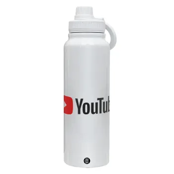 Youtube, Θερμός 1L Ανοξείδωτο με Βάση Κινητού & Διπλά Τοιχώματα