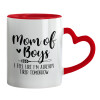 Mug heart red handle, ceramic, 330ml