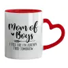 Mug heart red handle, ceramic, 330ml