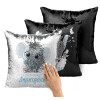 Μαξιλάρι καναπέ Μαγικό Μαύρο με πούλιες 40x40cm περιέχεται το γέμισμα