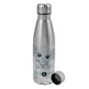 Metallic water bottle, stainless steel, 750ml