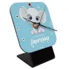 Quartz Wooden table clock with hands (10cm)